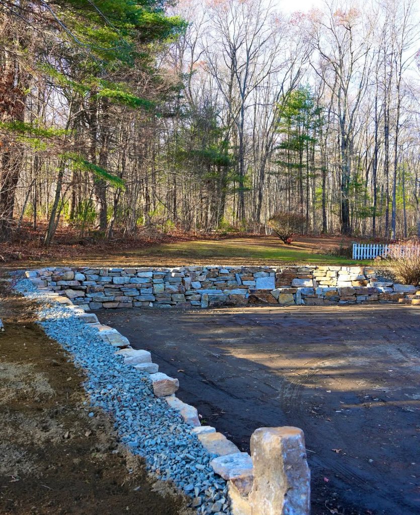 rock driveway wall