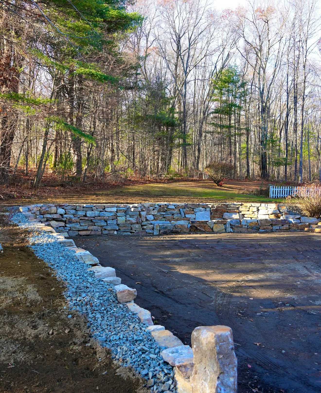 rock driveway wall