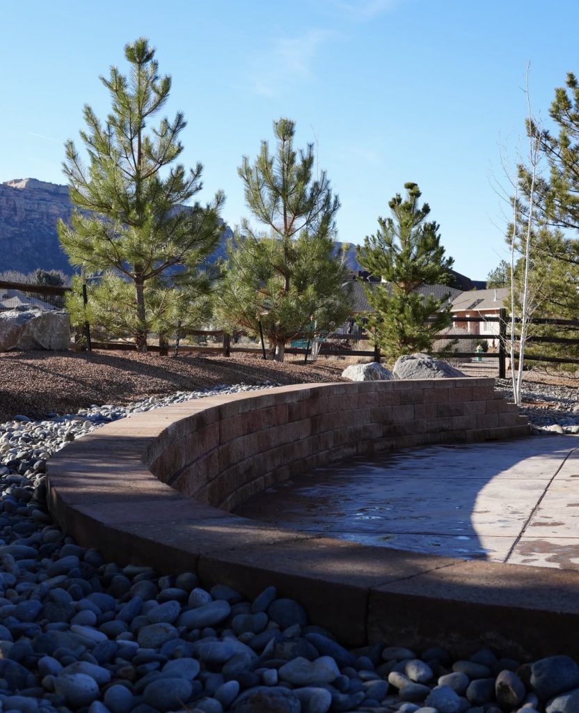 stone brick retaining wall
