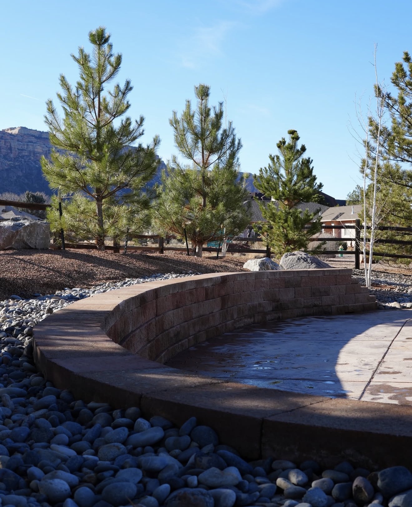 stone brick retaining wall